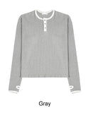 Leto Waffle Henley Neck Ringer Tee