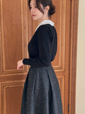 Marzel Pearl Wool Brushed Flare Skirt