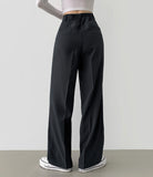 Slacks Flower Two Pintuck Inner Clip Wide Slacks Pants