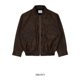 Empty washed leather jacket