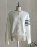 Michael Color Matching V-neck Rose Knit Cardigan