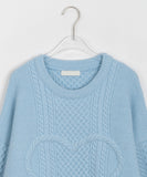 [unisex] Maring heart cable round over knit