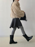 [FW/Brushed] Unbalance Midi Flare Skirt