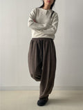 [unisex] Herringbone Wool Balloon Wide Pants
