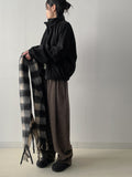 [unisex] Herringbone Wool Balloon Wide Pants