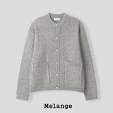 Noir Tweed Pocket Round Cardigan