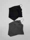 Stripe One-Shoulder Bustier