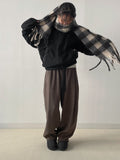 [unisex] Herringbone Wool Balloon Wide Pants