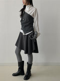 [FW/Brushed] Unbalance Midi Flare Skirt