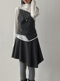 [FW/Brushed] Unbalance Midi Flare Skirt