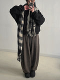 [unisex] Herringbone Wool Balloon Wide Pants