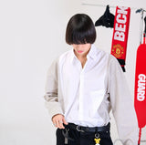 CHECK FABRIC MIX SHIRT