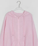 Langsyu Stripe Seersucker Hood Zip-Up