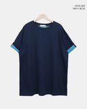 Harom Color Matching Roll-up Short Sleeve T-shirt