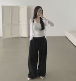 Linen Banding Wide Pants