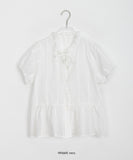 Jutti Dot Ribbon Frill Blouse