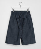 [Unisex] Hentes Linen Denim Banding Bermuda Pants - Linen 50
