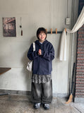 [unisex] Harui Cotton Button Over Hood Jacket