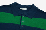 Boucle stripe collar knit