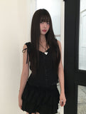 Risun Ribbon Strap Off Sleeveless Blouse