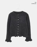 Kepit Frill Button Long Sleeve Knit Cardigan