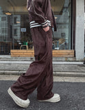 Melts velvet pintuck wide banding pants