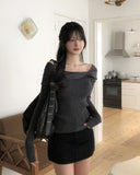 Chiro Ribbon Off-Shoulder Knit