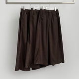 Corduroy Hem Snap Folding Cut Long Wide Pants
