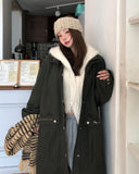 Winter Angora Knit Hooded Cardigan