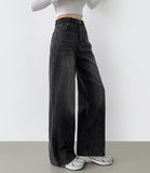 Banding Span Wide Denim Pants