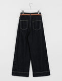 Renter Belt Denim Wide Pants