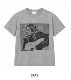 Grunge Vintage Photo Print Short Sleeve T-shirt