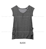 Acu Stripe Pintuck Pocket Short Sleeve