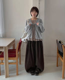 [BAONHAUS] Garyu Wool Pintuck Banding Wide Slacks - 50% Wool