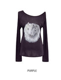Pony Printing One Shoulder Long Sleeve