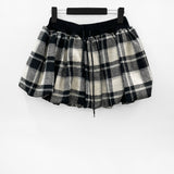 Shigo Check Balloon Mini Skirt