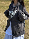 Unisex Devil Overfit Hooded Zip-Up