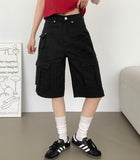 3 Pocket Big Cargo Multi Pocket Bermuda Knee Length Pants