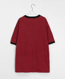 [unisex] Heno Star Color Matching Over Short Sleeve T-Shirt