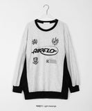 Juve Sporty Color Matching Printed Over Sweatshirt