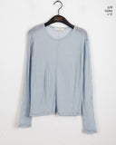 Soun wool tensel cut see-through layered T-shirt