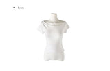 [MADE] Fron Button Slim One-Shoulder Short Sleeve T-Shirt