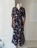 Ephelo Flower Chiffon Frill Wrap One Piece (Strap Set)
