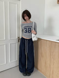 Tuki Dot Lace Line Track Wide Pants