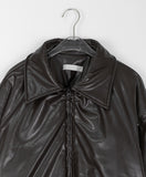 Naoko Glossy Leather Bomber Jumper