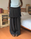[MADE] Rerek Ribbon Strap Layered Wrap Skirt Pants