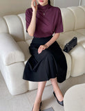 Roadme Slit A-Line Long Skirt