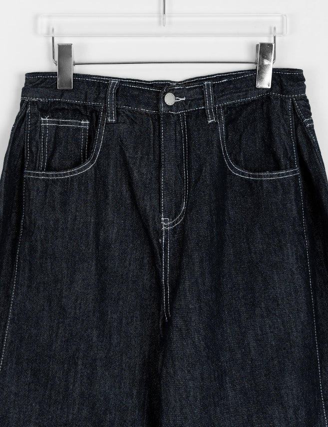 【BAON】Heine Side Pintuck Stitch Wide Denim Pants BAON (バオン) - ハイネサイドピンタックステッチワイドデニム