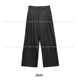 Porori three-tuck back banding slacks