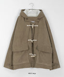 Taomi Fleece Corduroy Duffel Hood Half Coat